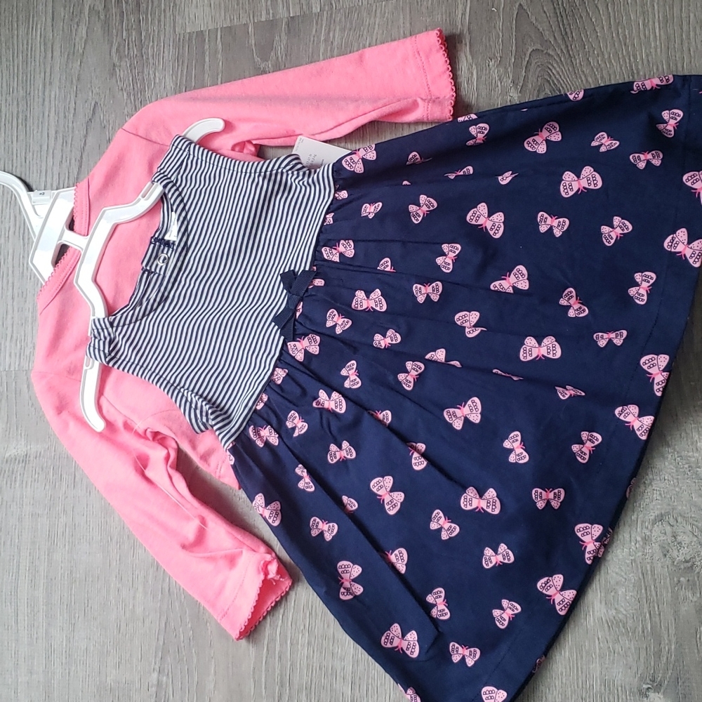 Carter's butterfly dress with cardigan 9 months baby